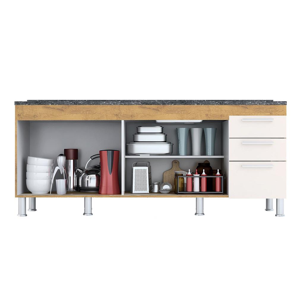 Gabinete De Pia Gemeos 2,00m  Castanho/off White