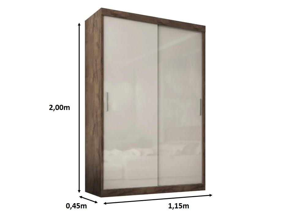 Guarda Roupa  Roma 2 Portas Corre 2gav  Chocolate/off White