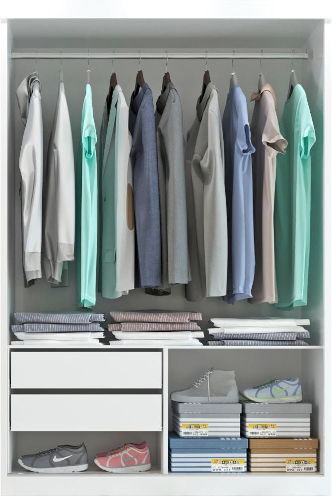 Guarda Roupa  Roma 2 Portas Corre 2gav C/ Esp  Branco