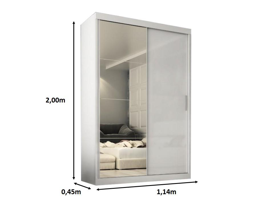Guarda Roupa  Roma 2 Portas Corre 2gav C/ Esp  Branco