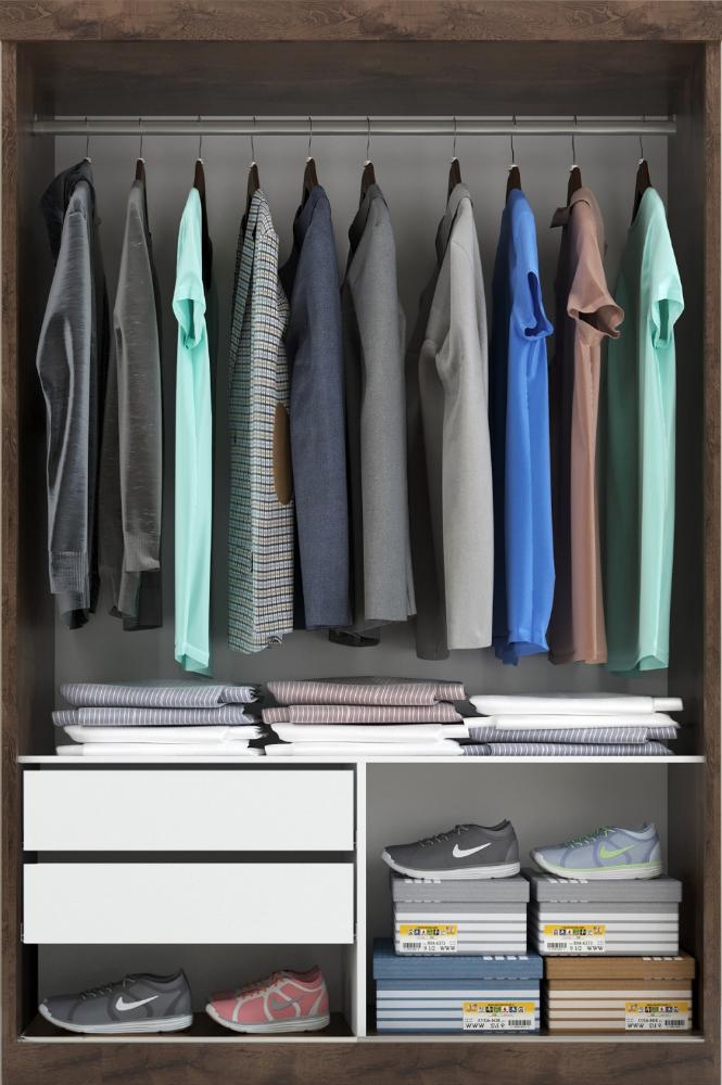 Guarda Roupa  Roma 2 Portas Corre 2gav C/ Esp  Chocolate