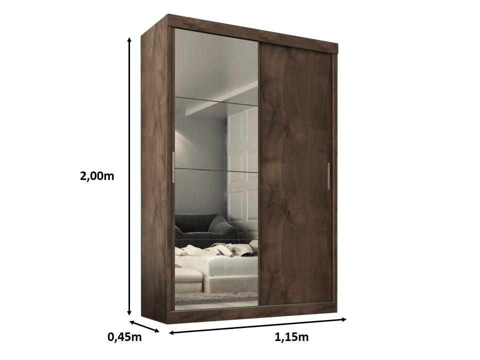 Guarda Roupa  Roma 2 Portas Corre 2gav C/ Esp  Chocolate