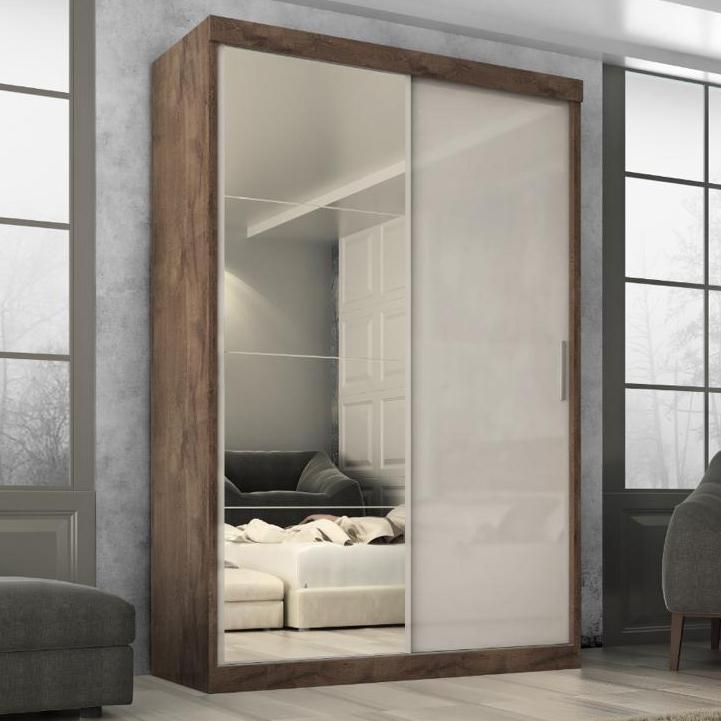 Guarda Roupa  Roma 2 Portas Corre 2gav C/ Esp  Chocolate/off White