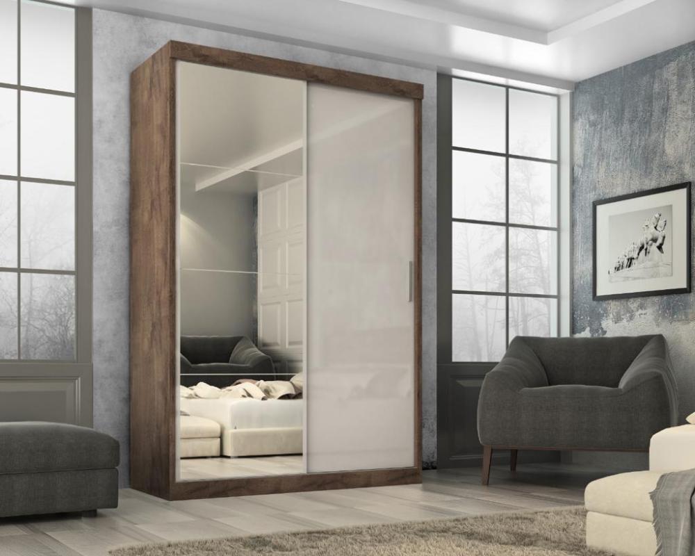 Guarda Roupa  Roma 2 Portas Corre 2gav C/ Esp  Chocolate/off White