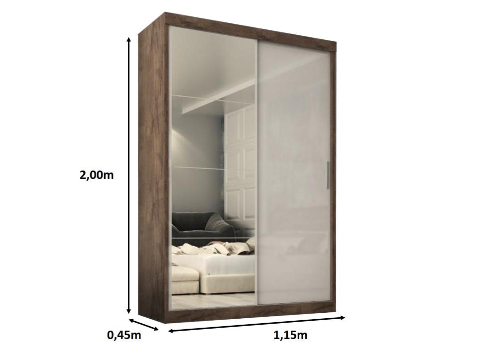 Guarda Roupa  Roma 2 Portas Corre 2gav C/ Esp  Chocolate/off White