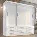 Guarda Roupa Casal Capri 3 Portas Correr 9 Gav  Branco