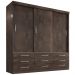 Guarda Roupa Casal Capri 3 Portas Correr 9 Gav  Chocolate