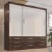 Guarda Roupa Casal Capri 3 Portas Correr 9 Gav  Chocolate/off White
