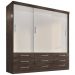 Guarda Roupa Casal Capri 3 Portas Correr 9 Gav  Chocolate/off White