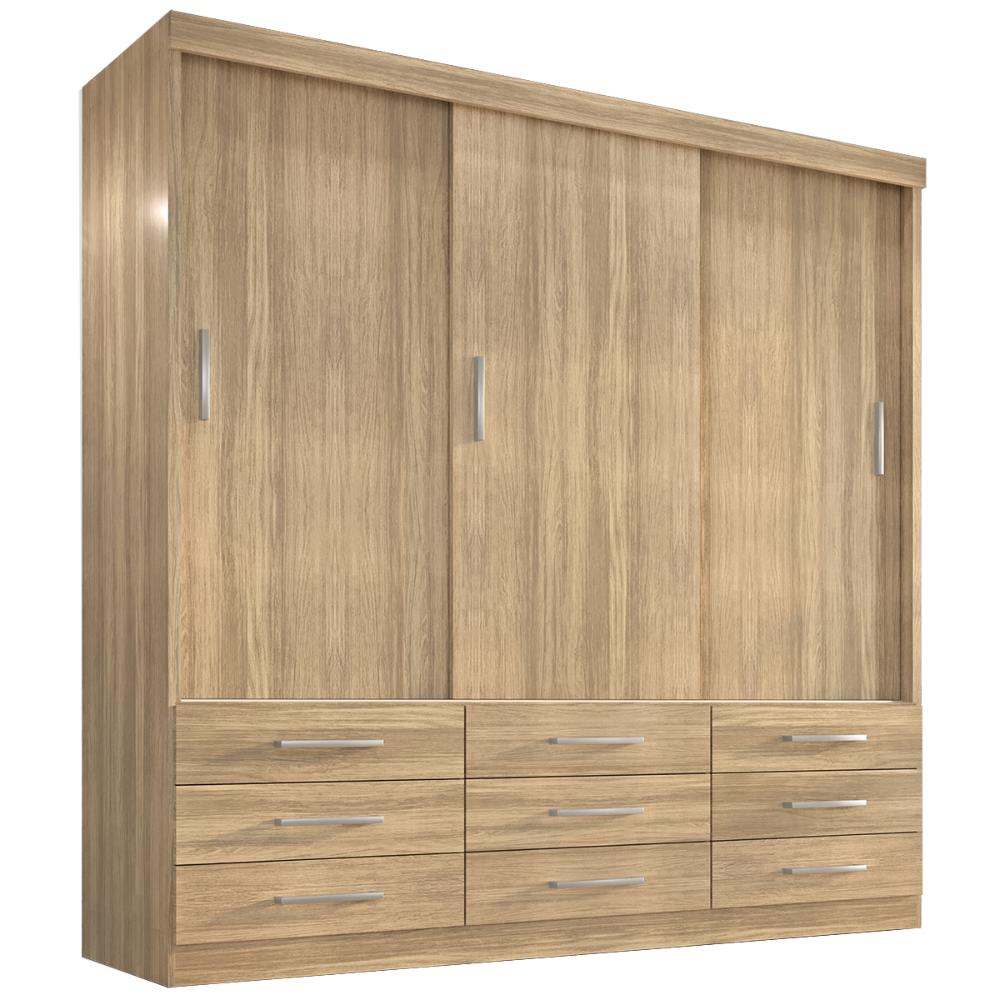 Guarda Roupa Casal Capri 3 Portas Correr 9 Gav  Teka Madrid