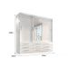 Guarda Roupa Casal Capri 3 Portas Correr 9 Gav C/ Espelho  Branco