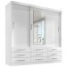 Guarda Roupa Casal Capri 3 Portas Correr 9 Gav C/ Espelho  Branco