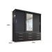 Guarda Roupa Casal Capri 3 Portas Correr 9 Gav C/ Espelho  Onix