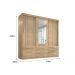 Guarda Roupa Casal Capri 3 Portas Correr 9 Gav C/ Espelho  Teka Madrid