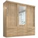 Guarda Roupa Casal Capri 3 Portas Correr 9 Gav C/ Espelho  Teka Madrid