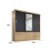 Guarda Roupa Casal Capri 3 Portas Correr 9 Gav C/ Espelho  Teka/onix