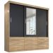 Guarda Roupa Casal Capri 3 Portas Correr 9 Gav C/ Espelho  Teka/onix