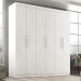 Guarda Roupa Casal Lisboa 6 Portas 2 Gav  Branco