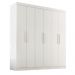 Guarda Roupa Casal Lisboa 6 Portas 2 Gav  Branco