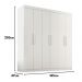 Guarda Roupa Casal Lisboa 6 Portas 2 Gav  Branco