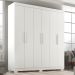 Guarda Roupa Casal Lisboa 6 Portas 2 Gav  Com Pés  Branco