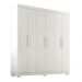 Guarda Roupa Casal Lisboa 6 Portas 2 Gav  Com Pés  Branco