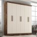 Guarda Roupa Casal Lisboa 6 Portas 2 Gav  Com Pés  Chocolate/off White