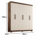 Guarda Roupa Casal Lisboa 6 Portas 2 Gav  Com Pés  Chocolate/off White