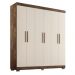 Guarda Roupa Casal Lisboa 6 Portas 2 Gav  Com Pés  Chocolate/off White
