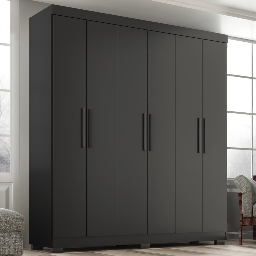 Guarda Roupa Casal Lisboa 6 Portas 2 Gav  Com Pés  Onix