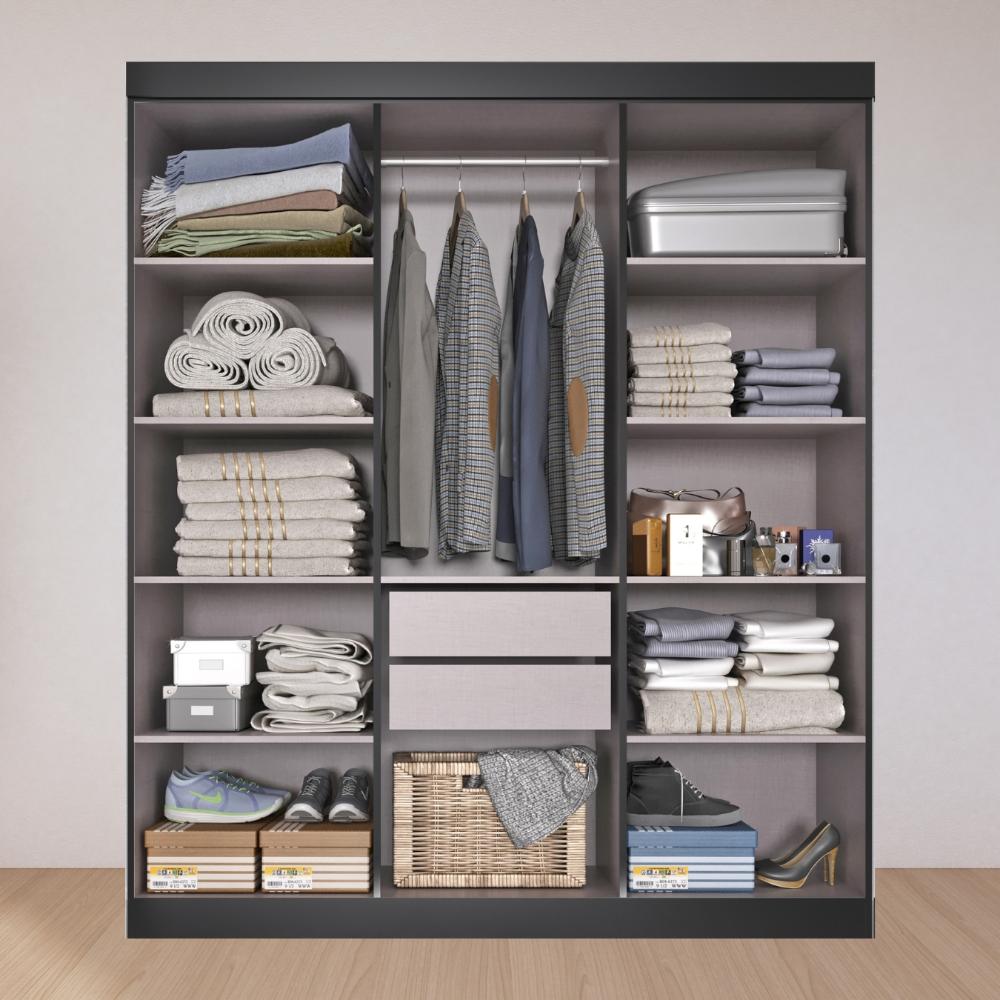 Guarda Roupa Casal Lisboa 6 Portas 2 Gav  Com Pés  Onix