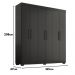 Guarda Roupa Casal Lisboa 6 Portas 2 Gav  Com Pés  Onix
