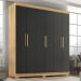 Guarda Roupa Casal Lisboa 6 Portas 2 Gav  Com Pés  Teka/onix