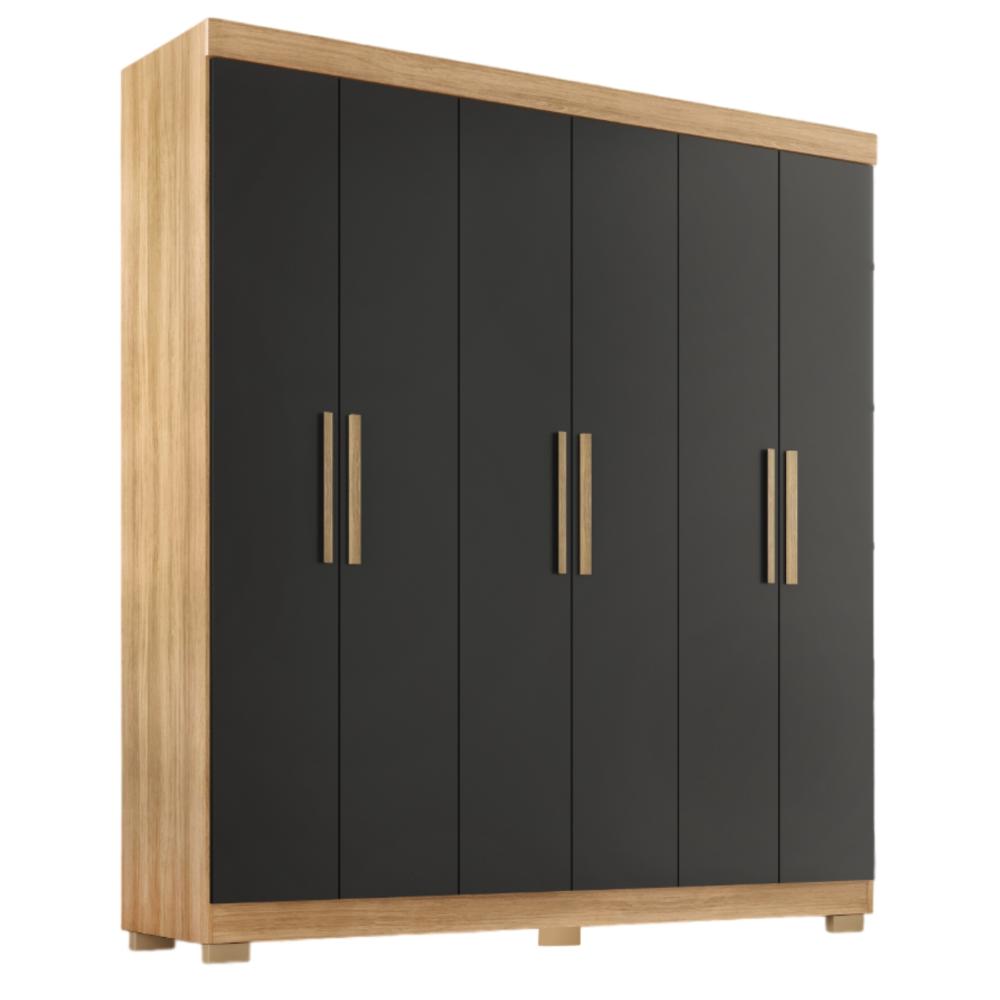 Guarda Roupa Casal Lisboa 6 Portas 2 Gav  Com Pés  Teka/onix