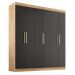 Guarda Roupa Casal Lisboa 6 Portas 2 Gav  Teka/onix
