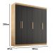 Guarda Roupa Casal Lisboa 6 Portas 2 Gav  Teka/onix