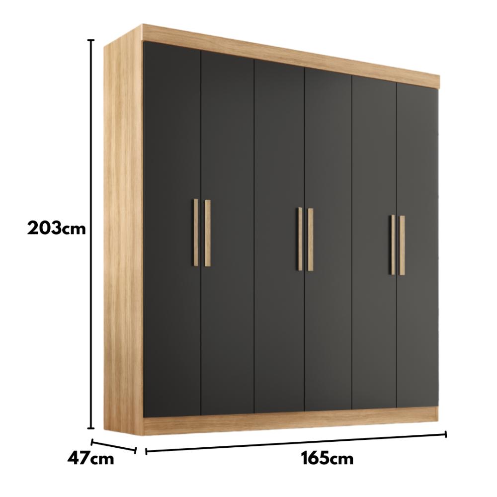 Guarda Roupa Casal Lisboa 6 Portas 2 Gav  Teka/onix