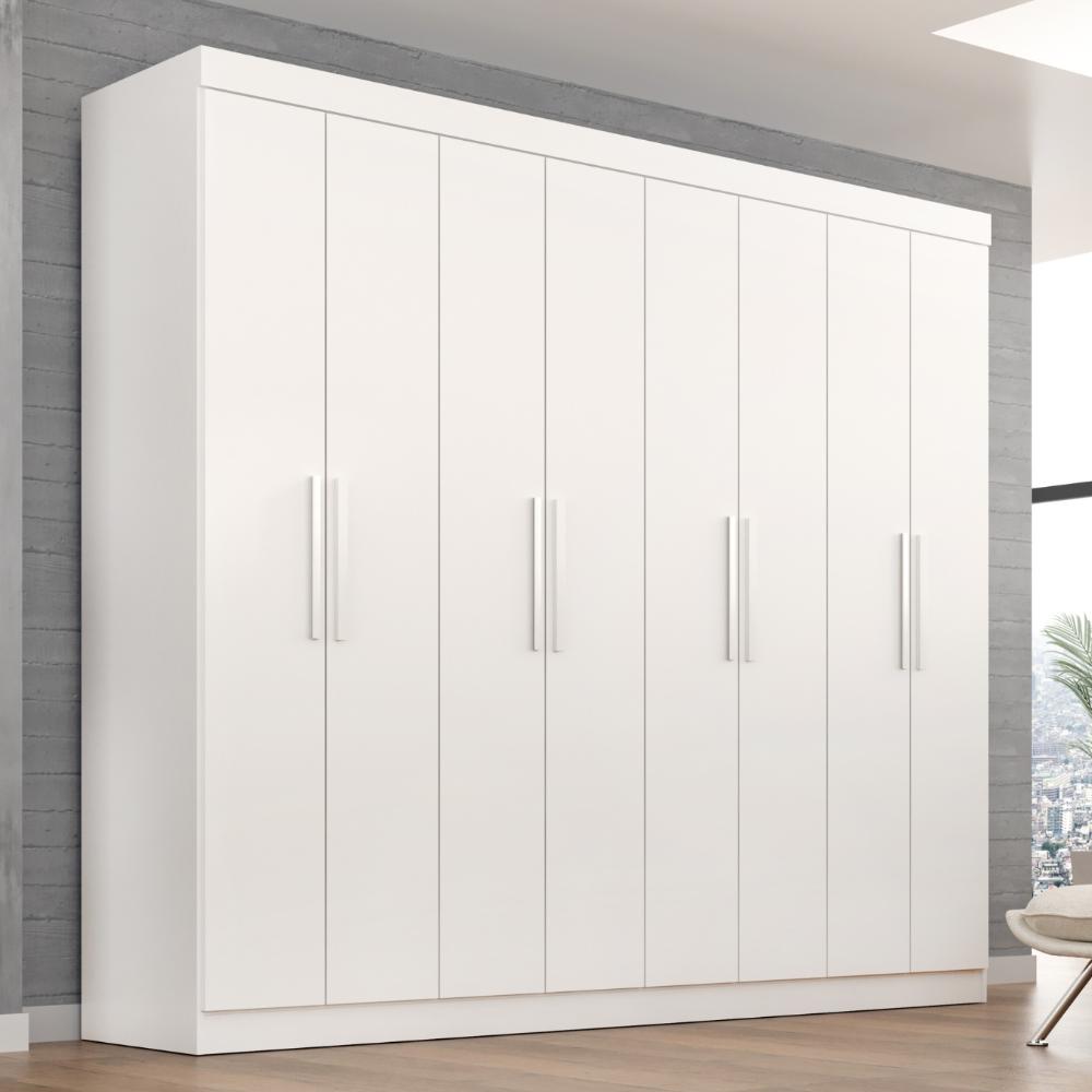 Guarda Roupa Casal Lisboa 8 Portas 4 Gavs  Branco