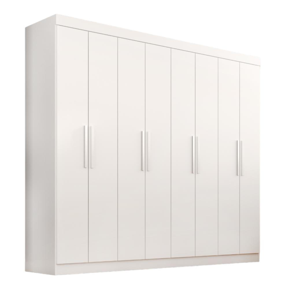 Guarda Roupa Casal Lisboa 8 Portas 4 Gavs  Branco