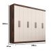 Guarda Roupa Casal Lisboa 8 Portas 4 Gavs  Chocolate/off White