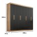 Guarda Roupa Casal Lisboa 8 Portas 4 Gavs  Teka/onix