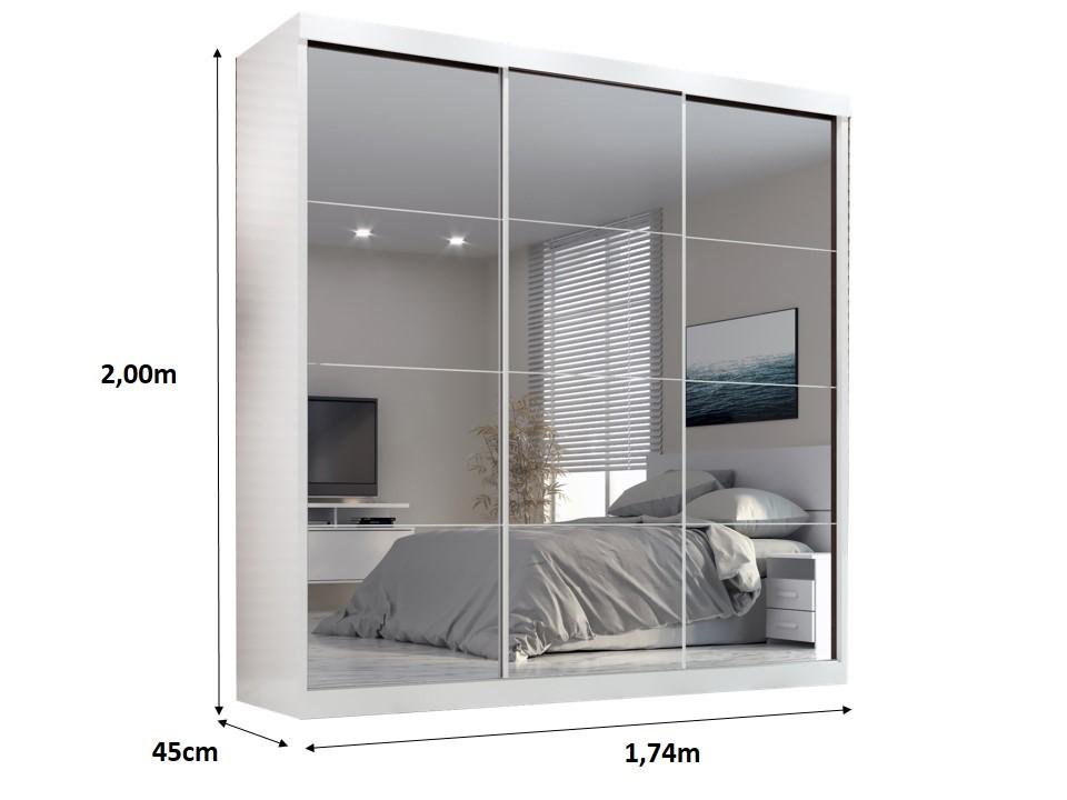 Guarda Roupa Casal Paris  2gav C/esp Nas 3pts Corre  Branco