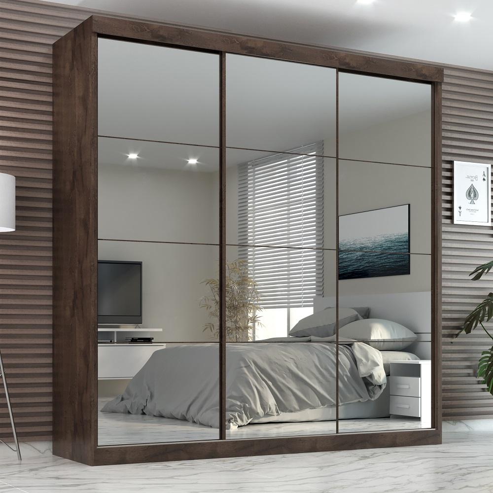 Guarda Roupa Casal Paris  2gav C/esp Nas 3pts Corre  Chocolate