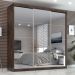 Guarda Roupa Casal Paris  2gav C/esp Nas 3pts Corre  Chocolate/off White