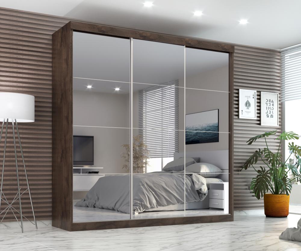 Guarda Roupa Casal Paris  2gav C/esp Nas 3pts Corre  Chocolate/off White