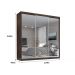 Guarda Roupa Casal Paris  2gav C/esp Nas 3pts Corre  Chocolate/off White