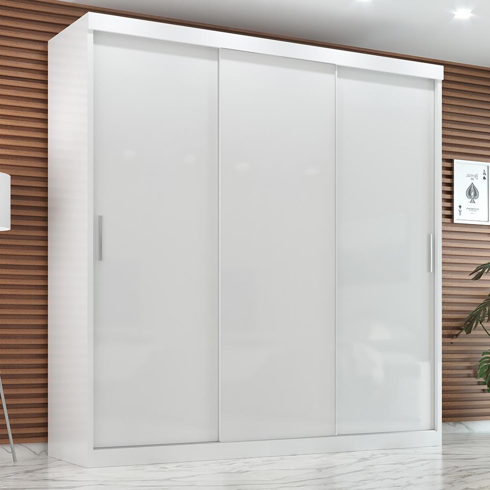 Guarda Roupa Casal Paris 3 Pts Corre 2gav  Branco