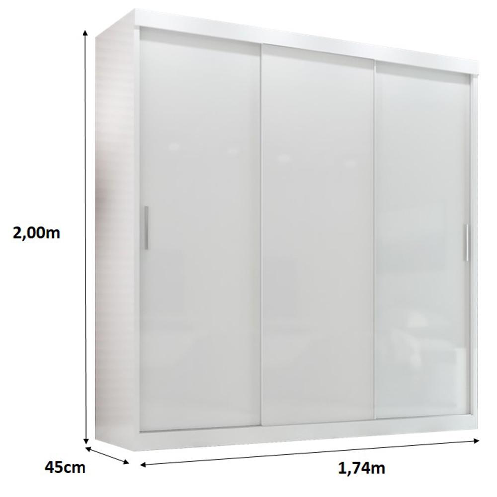 Guarda Roupa Casal Paris 3 Pts Corre 2gav  Branco