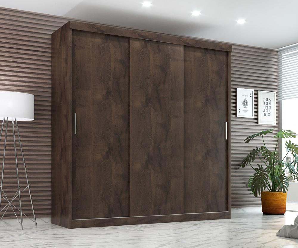 Guarda Roupa Casal Paris 3 Pts Corre 2gav  Chocolate