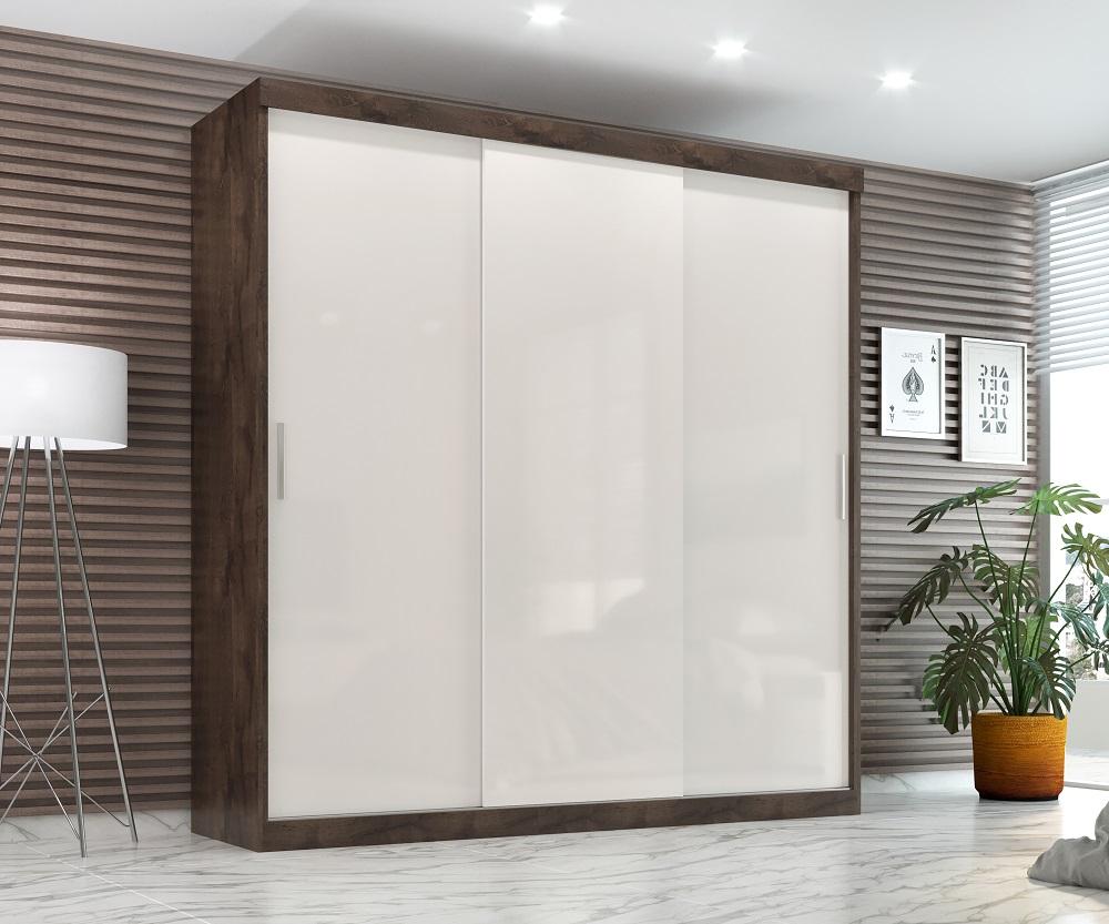 Guarda Roupa Casal Paris 3 Pts Corre 2gav  Chocolate/off White